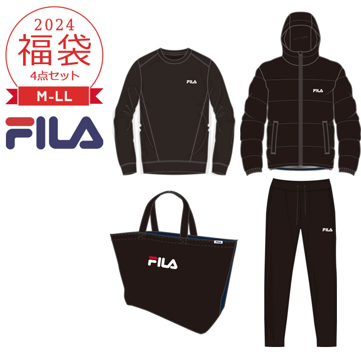 福袋 2024 メンズ スウェット上下 スポーツ M L LL 4点セット セットアップ 春秋冬 フィラ FILA スポーツ ルームウェア 2024年 新作福袋 中綿ジャケット スウェットシャツ スウェットパンツ ト…