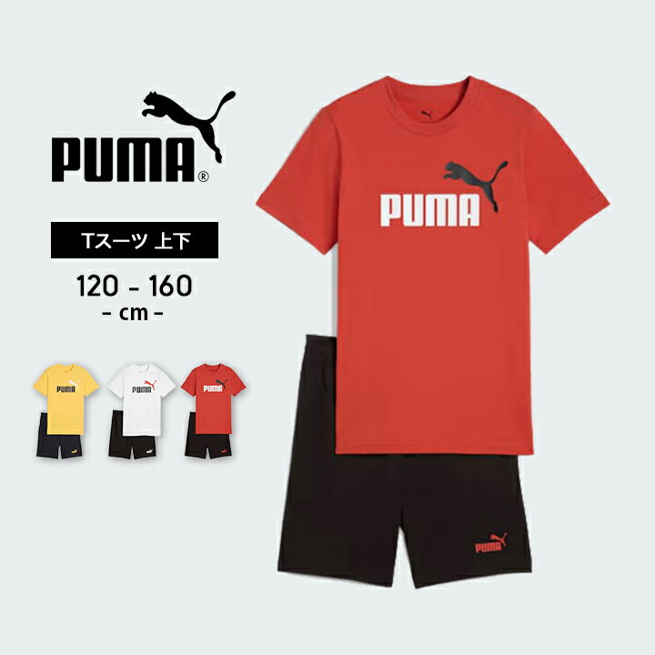 【売尽】プーマ 半袖Tシャツ ハーフパンツ キッズ ジュニア 男の子 女の子 Tスーツ 上下セット puma 120cm 130cm 140cm 150cm 160cm 子供服 春夏 トップス スポーツウェア おしゃれ 子供用 小学生 中学生 男子 女子 マラソンのサムネイル