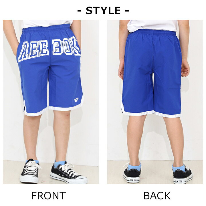 manhattan storeの水着 男の子 小学生 サーフパンツ キッズ ジュニア リーボック 130cm 140cm 150cm 160cm 170cm ブランド 水着 子供 男子 バケパン風サーフパンツ ブラック ブルー 夏 プール 海水浴 トランクス デザ｜アングル2