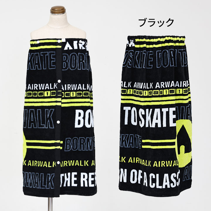 manhattan storeのラップタオル 小学生 男の子 80cm キッズ ジュニア スイミング 中学生 巻きタオル プール 海水浴 水泳小物 小学生 子供 プール授業 水遊び ボーイズ 男児 おしゃれ 綿100% 80cm丈 エアウォーク AIR WALK｜アングル2