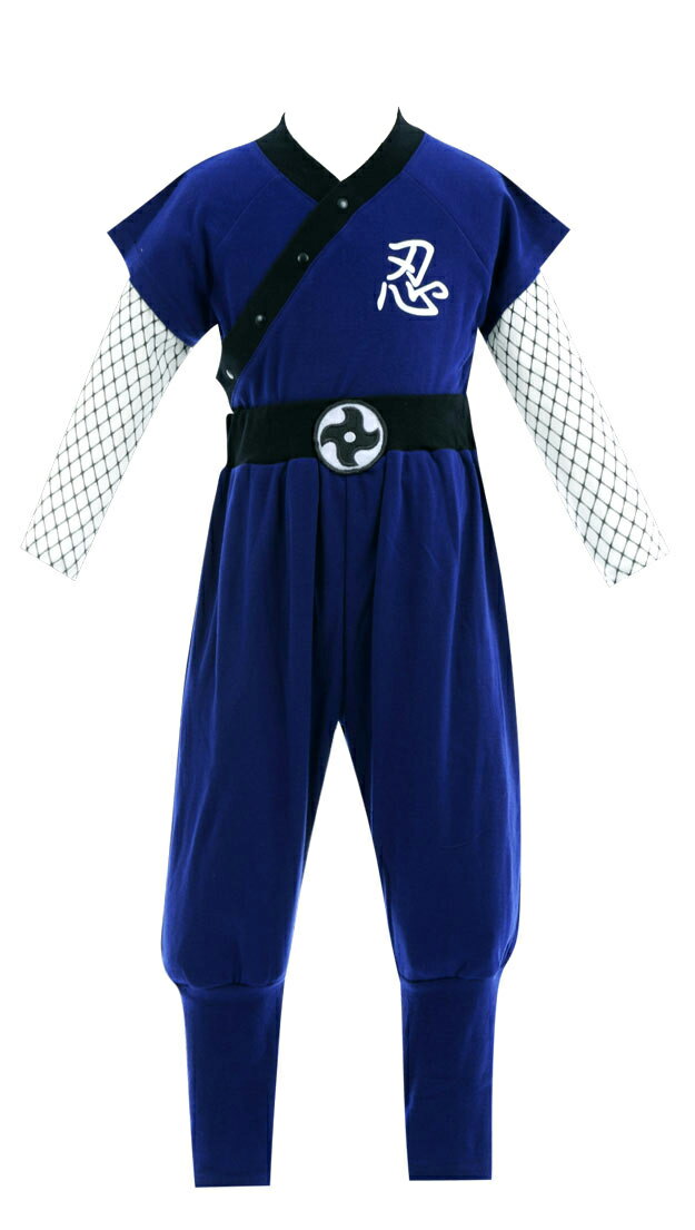 3132円→2580円◆忍者なりきりコスプレ上下セットはちまき付きキッズ子供用オリジナル日本なりきりコスプレ衣装ロンパース100110120130女の子男の子ブラックネイビーレッド黒紺赤[子供用]※メール便不可※【あす楽】