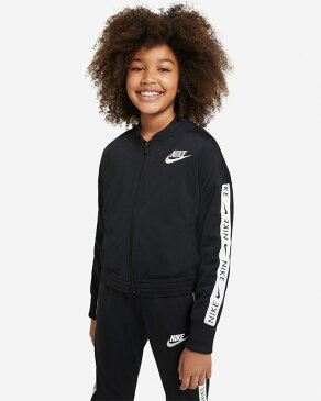 ナイキ ジャージ 上下セット キッズ ジュニア 女の子 130 140 150 160cm NIKE キッズ ジャージ 上下 黒 ブラック シンプル おしゃれ ジャケット セットアップ ガールズ ジャージ スポーツウェア 女子 ダンス 体育 クラブ 体操 小学生 子供用【hg05】