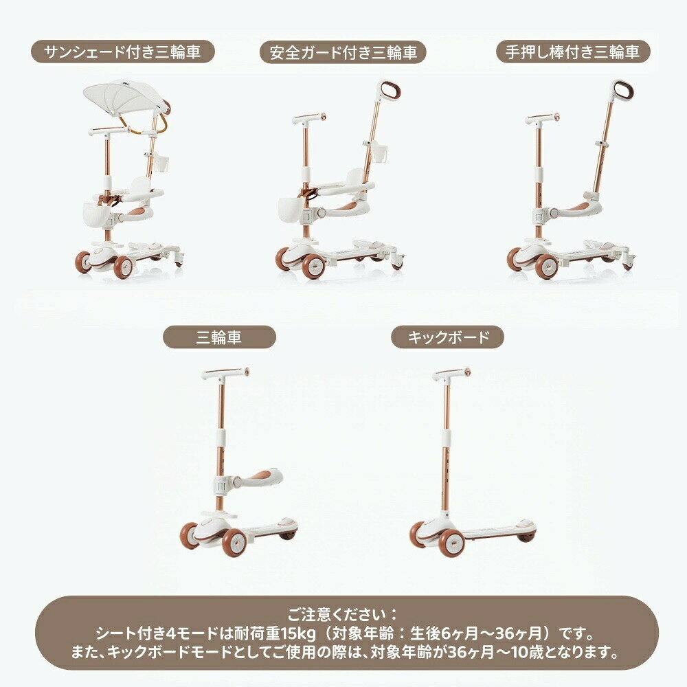 MSトレンドのキックボード 子供用 3輪 5in1 折りたたみ キックスクーター スクーター ライト付き 座り 立ち 子供 キッズ フットブレーキ 光る タイヤ ハンドル 高さ4段階調整 女の子 男の子 スピーカー 1～10歳 BTM クリスマス【3ケ月品質保証】｜アングル3