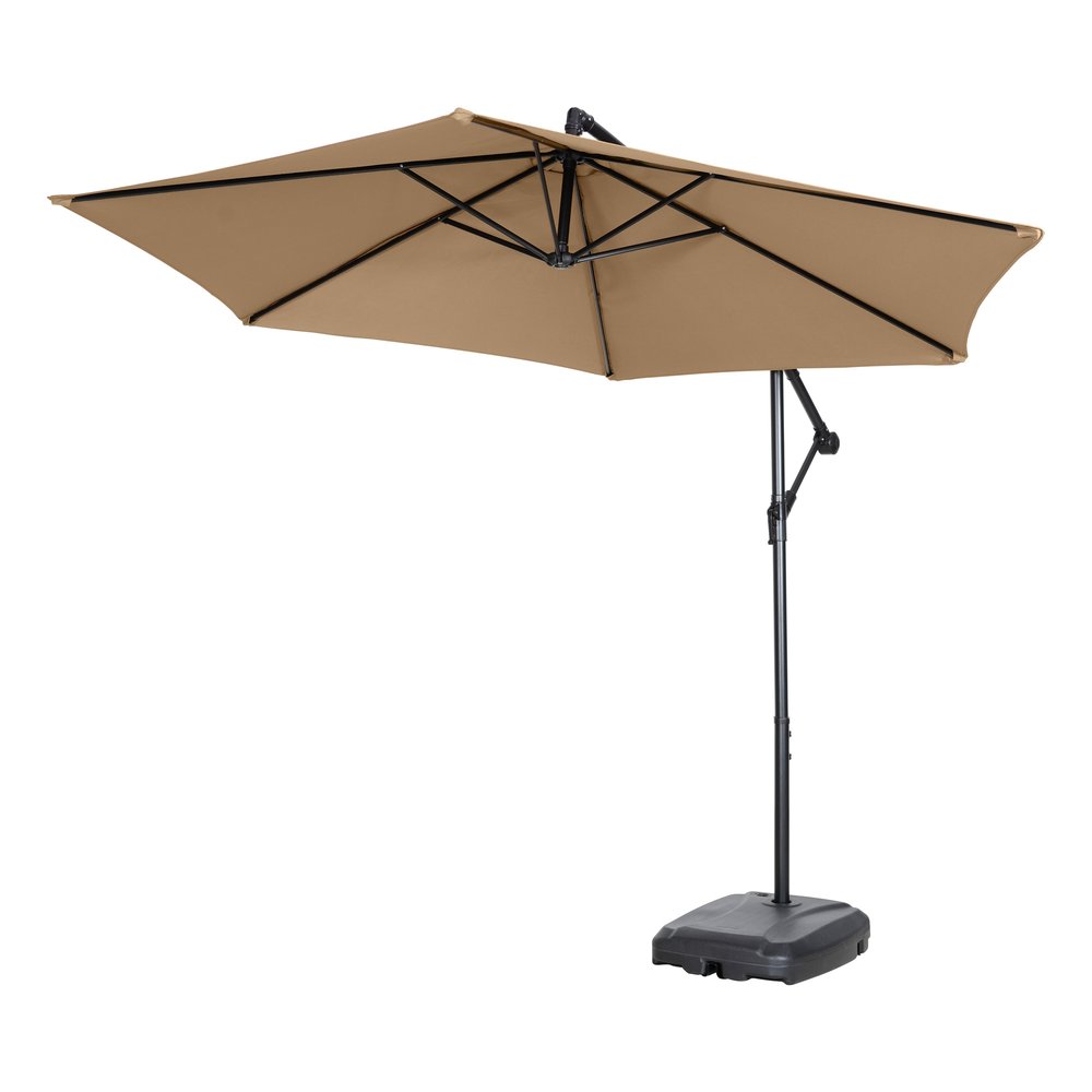 Parasols - 直径300cm 30 UPF紫外線 対策角度調整 専用ベース付き パラソル ガーデンパラソル 風に強い 大型 円形 ビーチパラソル ガーデニング 庭 キャンプ プール 海の家【ベージュ】
