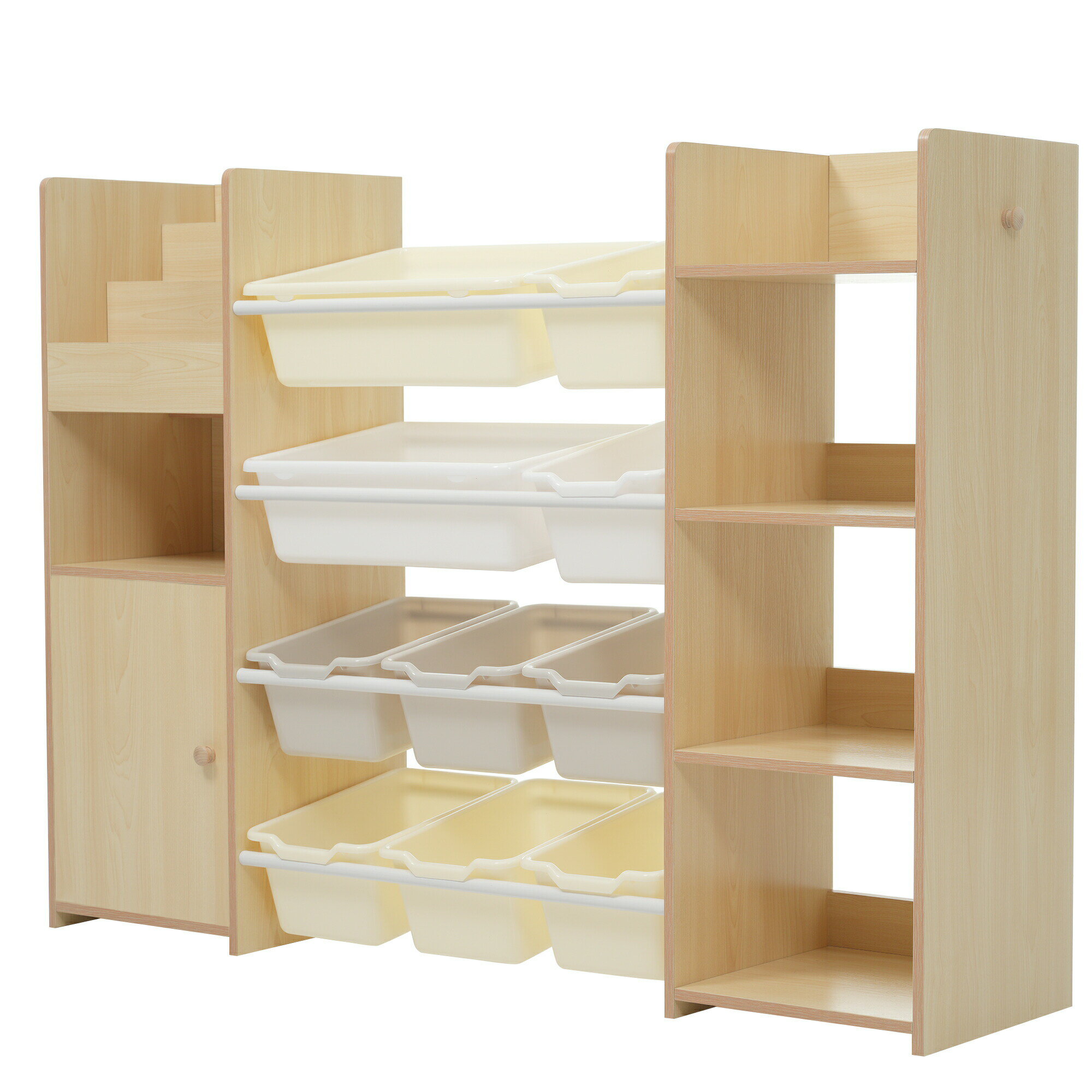 Storage Box - おもちゃ収納 ラック おもちゃ箱 絵本棚 収納ラック 大容量 ワイドタイプ 組立カンタン おしゃれ 子ども ボックス 引き出し 玩具箱 ナチュラル 新生活 ランドセルラック 本棚 こども キッズ 収納ボックス