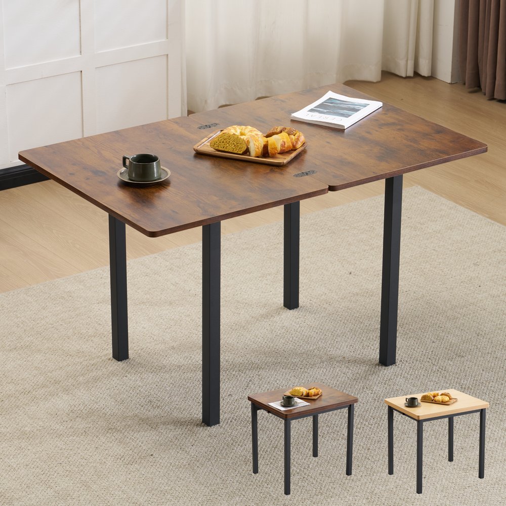 乐天商城 - 【テーブル単品】ダイニングテーブル 天板が広げる 幅75-120cm 昇長式テーブル 作業用 デスク テーブル センターテーブル リビングテーブル コンパクト 木目調