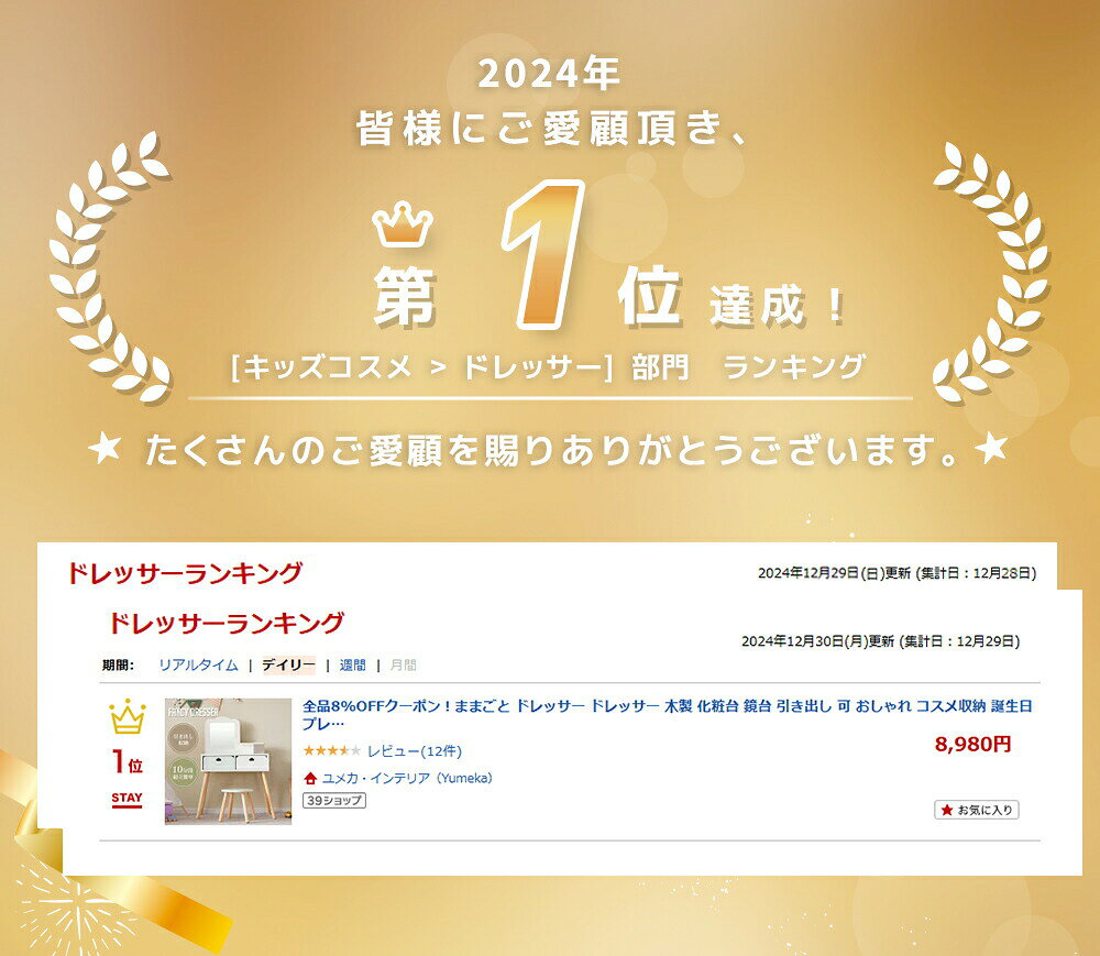 【SS限定セール！最大1000円クーポン！】ままごと ドレッサー ドレッサー 木製 化...