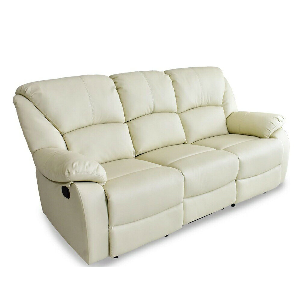Reclining Chairs - リクライニングソファー ソファー 3人掛け 調節可能 中央テーブル付き 家庭用 手動 リビング PUレザー モダン おしゃれ 可愛い