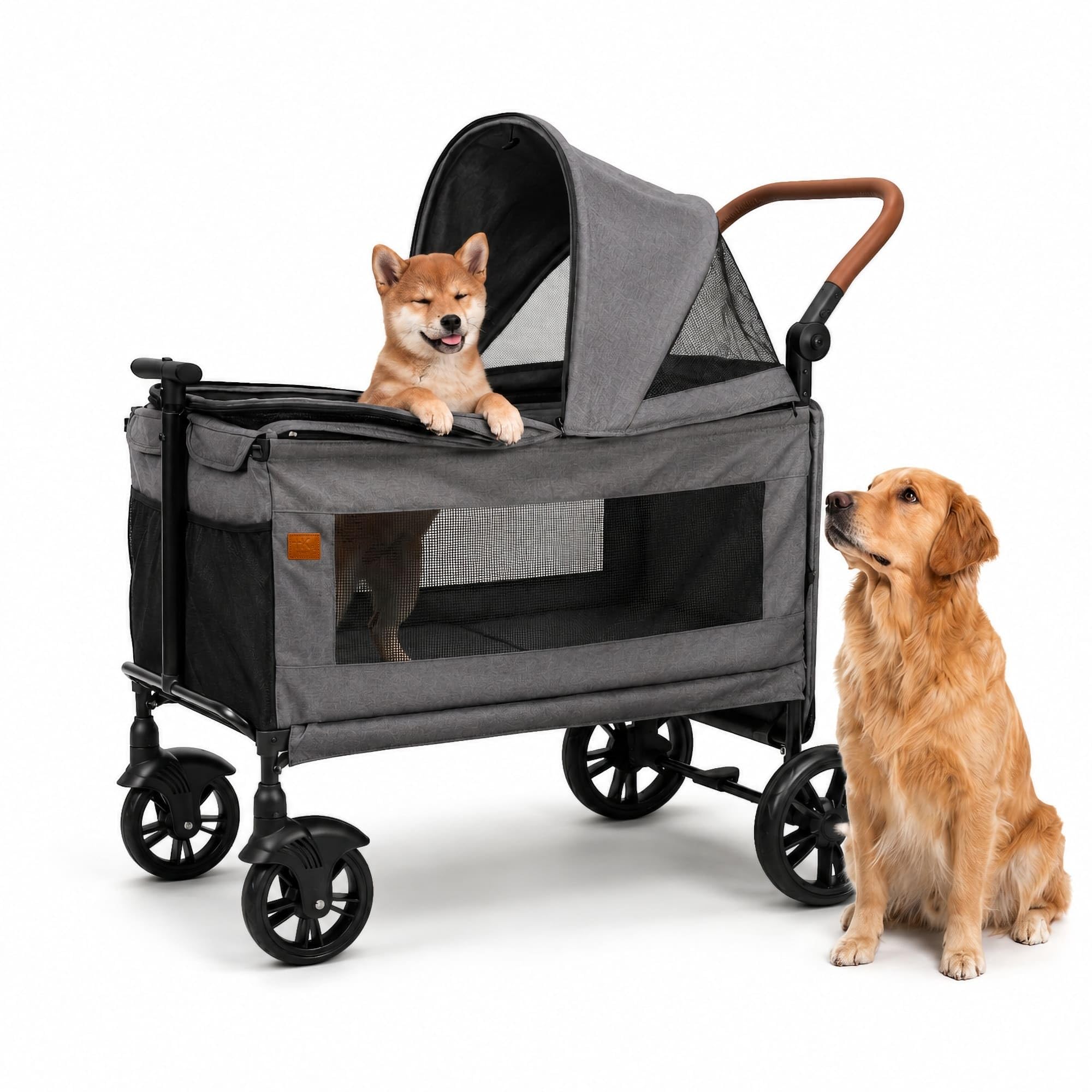 2WAY 大型犬用ペットカート,中型犬用、 小型犬用ペットカート, バギー, 多頭飼, キ...