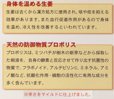 【ゆうパケット送料無料】生姜（しょうが）プロポリス入りのど飴　80g ×2袋　キャンディー【代引不可】