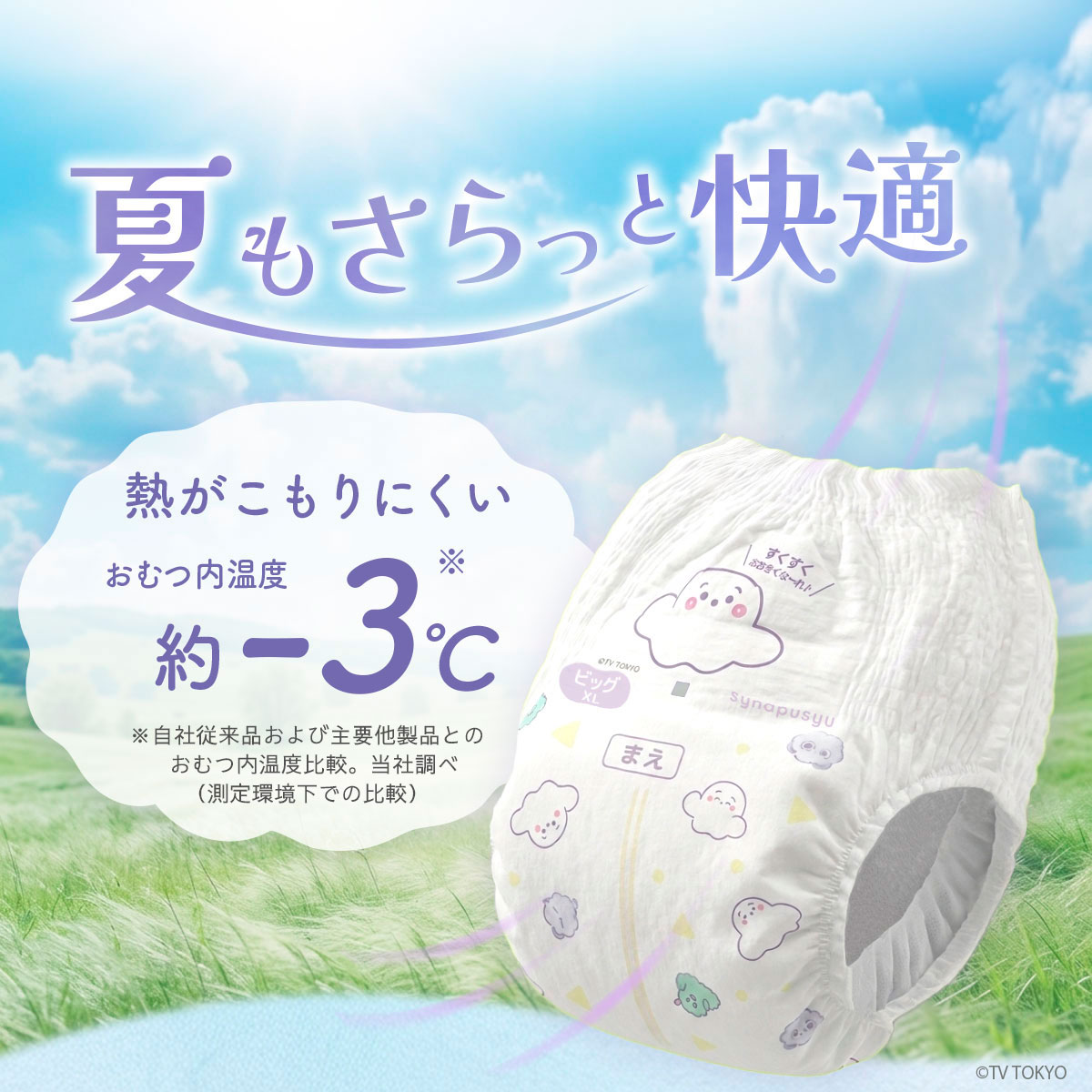 【3日間限定50％OFFクーポン】AIRFRIC すくすくベール おむつ オムツ -3度 最薄 マ...