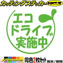 おもしろ ドラレコ ステッカー エコドライブ実施中 2-1(2枚1セット)カッティングステッカー 全12色 車 あおり運転 煽り運転 対策 防止 おしゃれ かわ...