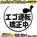 おもしろ ステッカー エゴ運転矯正中 2-6(2枚1セット)カッティングステッカー 全12色 車 おしゃれ バイク かわいい 給油口 ジョーク 冗談 目立つ ア...