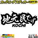 高知 県内在住 ステッカー 地元民です KOCHI ( 高知 ) サイズL カッティングステッカー 全12色 あおり運転 車 バイク かっこいい 文字 面白い ご当地 県民 ナンバー アピール サイド ガラス 自動車 おもしろ シール 防水 耐水 デカール ユニーク アウトドア