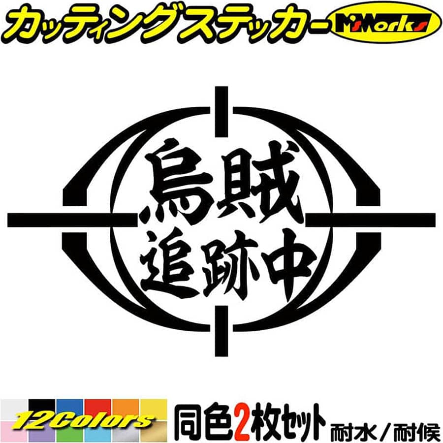 釣り ステッカー 烏賊 追跡中 ( イカ 釣り ) (2枚1セット) カッティングステッカー 全12色(95mmX150mm)..