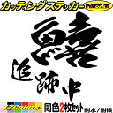 釣り ステッカー 鱚 追跡中 ( キス 釣り ) (2枚1セット) ・2カッティングステッカー 全12色 車 バイク 釣り好き フィッシング 魚文字 クーラーボックス おもしろ 面白 漢字 自動車 おもしろ シール 防水 耐水 デカール ユニーク アウトドア