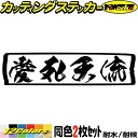 ヤンキー ユニーク おもしろ ステッカー ヤンキー 愛死天流 アイシテル 横 (2枚1セット) カッティングステッカー 全12色(48mmX195mm) 車 バイク デコトラ トラック 昭和 レトロ 自転車 ヘルメット アウトドア 耐水 防水 切り文字 シール 転写