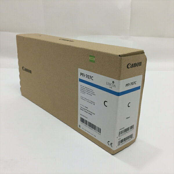 PFI-707C キヤノン Canon9822B001●1669 シアン 純正品【わけ有り】取付期限：2019.05大判プリンターimagePROGRAF用染料インクタンク 1