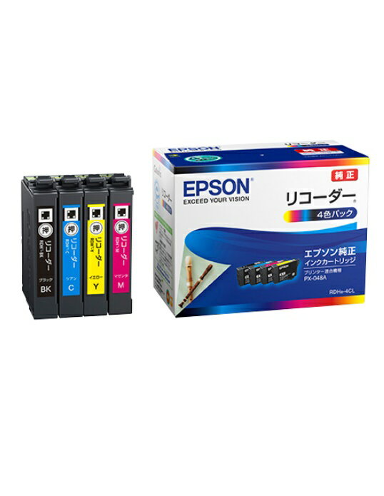 EPSON エプソン　インクカートリッジリコーダー系4色パックRDH-4CL(1個)【純正品】☆送料無料☆