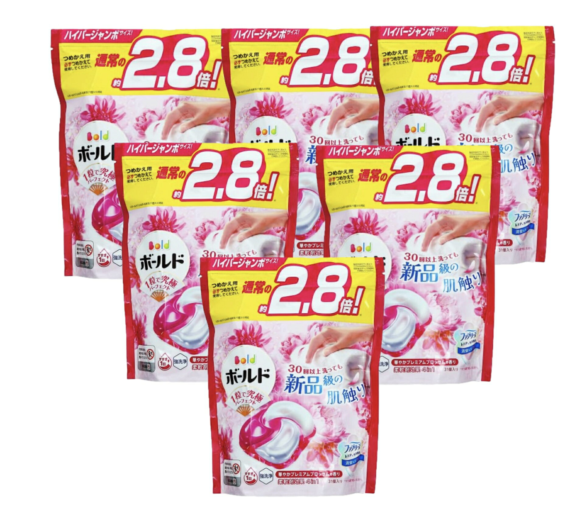 ボールド ジェルボール 4in1【華やかなプレミアムブロッサムの香り】詰替え　31個入り×6袋