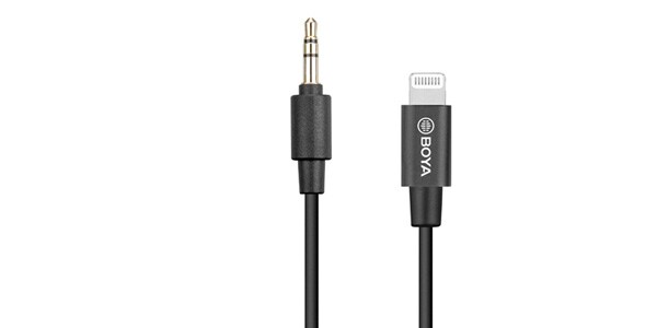 BOYA（ボーヤ） USB FIREWIRE ケーブル BY-K1 3.5mm TRS to Lightning 変換アダプター
