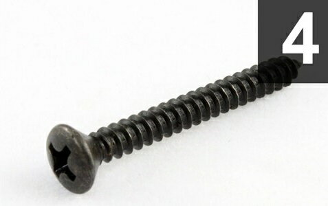 ALLPARTS（オールパーツ） その他ネジ GS-0003-003 Pack of 4 Black Strap Button Screws