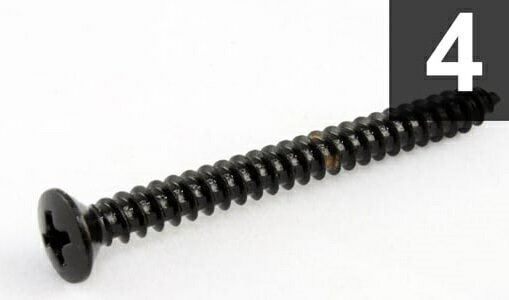 ALLPARTS（オールパーツ） ネック用ネジ GS-0005-003 Pack of 4 Black Neckplate Screws