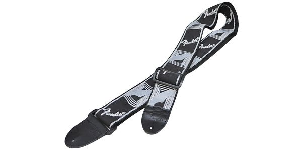 FENDER(フェンダー) 布製ストラップ FENDER 2” MONOGRAMMED STRAPS Black/Light Grey/Dark Grey