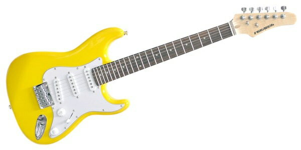 PLAYTECH（プレイテック） ミニエレキギター ST025 YELLOW　570mmスケール ミニギター