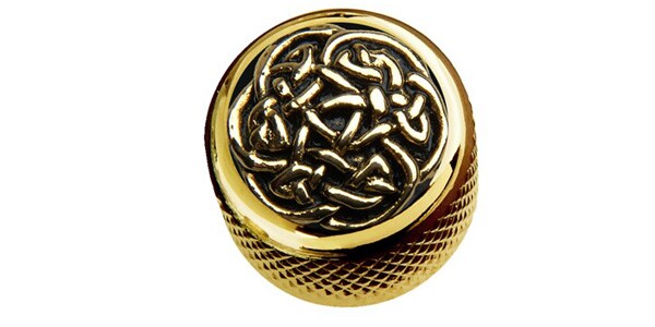 QPARTS（キューパーツ） コントロール/スイッチノブ Celtic Weave on Dome Knob Gold