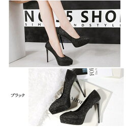 パンプス痛くない厚底ハイヒールピンヒールパンプス結婚式OL通勤用厚底パンプスグリッターパンプスハイヒールポインテッドトゥヒール12.5cmパンプスピンヒール美脚パンプスキラキラフォーマル結婚式オフィス大きいサイズ6colors短納期