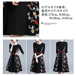パーティードレスミニ丈膝丈ワンピース結婚式ドレス二次会花嫁袖ありワンピースドレス花柄刺繍ワンピースパーティー二次会お呼ばれ結婚式ワンピースパーティードレスワンピ大人パーティドレス20代30代40代フォーマル春夏秋冬短納期