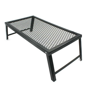 鉄 テーブル メッシュ 折りたたみ 五徳 グリル 鍋置き 焚き火 直火 網 ダッジオーブン置き コンロ置き バーベキュー アウトドア キャンプ Mt.happy/マウントハッピー