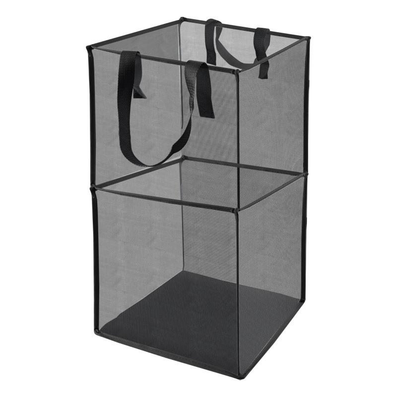 洗濯かご 折りたたみ ランドリーバスケット メッシュ素材 36L 折り畳み式 洗濯カゴ ランドリー収納 ランドリーバッグ 自立 大容量 コンパクト 洗濯ボックス 洗濯物入れ 衣類収納 洗濯物カゴ