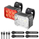 Oziral 自転車 ライト LED ヘッドライト テールライト 超小型 軽量 前後セット TYPE-C充電 高輝度 IPX4防水 8+12照明モード 記憶機能...