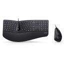 Perixx ぺリックス PERIDUO-505 エルゴノミクスキーボード 垂直型 マウスセット 有線 調節可能なパームレスト付き 4方向チルトホイール搭載 メンブレン式 英語配列 浅いキーストローク【正規