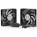【進化モデル】Keynice 冷却ファン usbファン 扇風機 静音 強力2000RPM 小型 ミニ 車中泊 換気扇 冷却クーラー PC パソコン ルーター 水槽 PS4冷却 9枚羽根 12cm 2個1組 USB-Cポート対応 KN-1725P