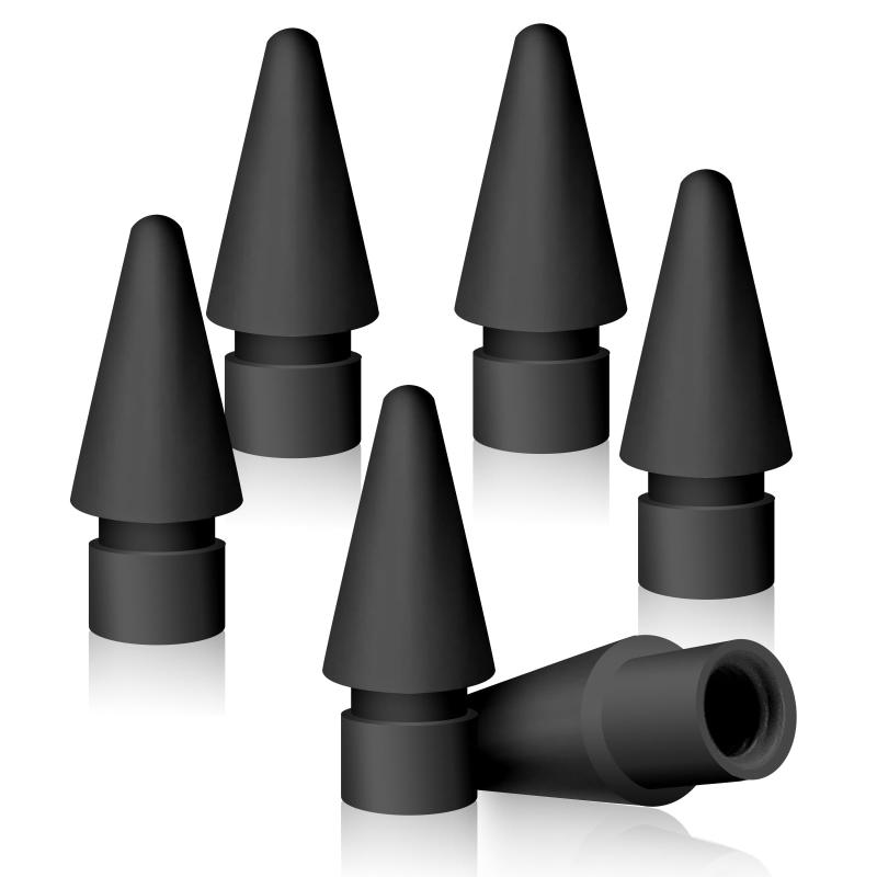 6個入り アップルペンシル 交換用ペン先 Tecnlpow Apple Pencil 第1/2世代用 iPadペンシル 第5世代用 ぺん先 ipad pro pencil交換用チップ 替え芯 高感度 予備6個セット