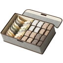 下着収納ボックス 引き出し収納 防塵カバー付き 折りたたみ 収納整理 仕切り付き おしゃれ 収納ケース 17ポケット ブラジャー 靴下 ハンカチ タオル ネクタイ 衣類収納 軽量 & スッキリ整