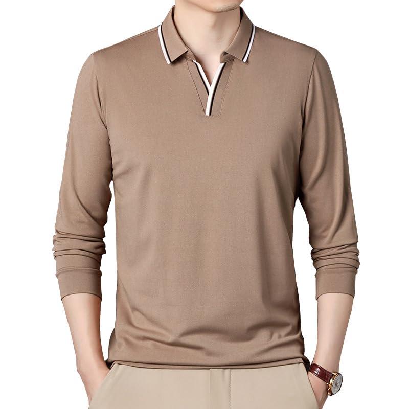 [Liaziong] ポロシャツ メンズ 長袖 秋服 メンズ tシャツ 大きいサイズ ゆったり メンズ カジュアル 上品 おしゃれかっこいい 襟付き ゴルフ ポロシャツ ビジネス オフィス通勤 選挙 作業着制服