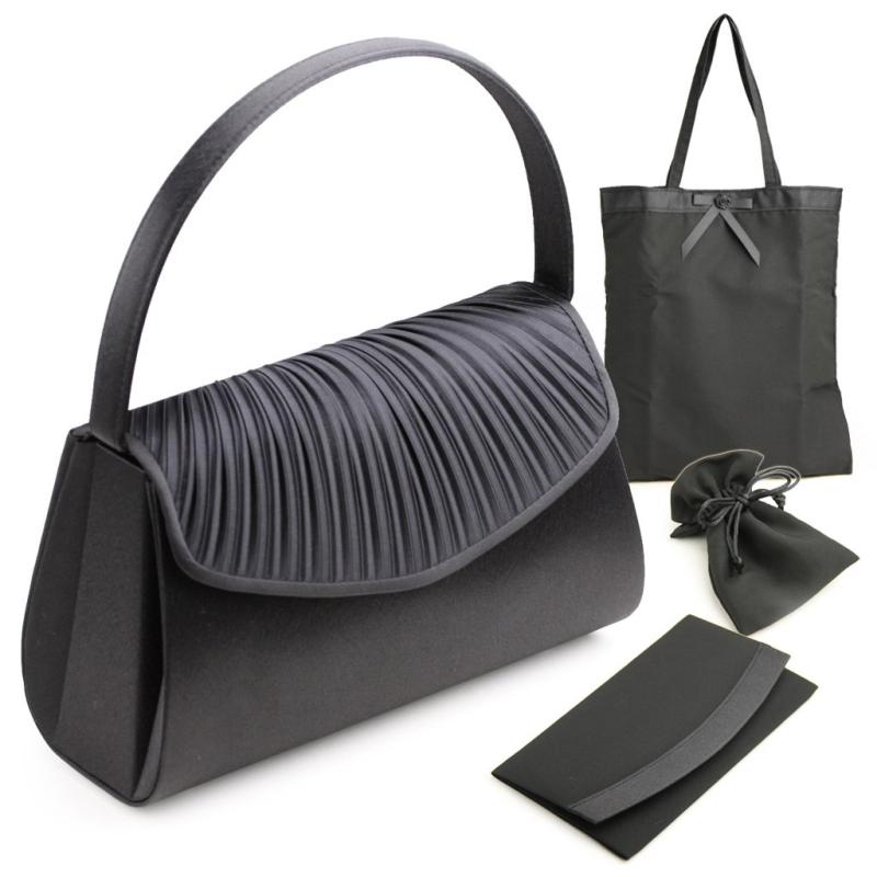 [アイビー] ブラックフォーマルバッグ 4点セット（手提げサブバッグ・ふくさ・念珠入れ巾着袋つき）