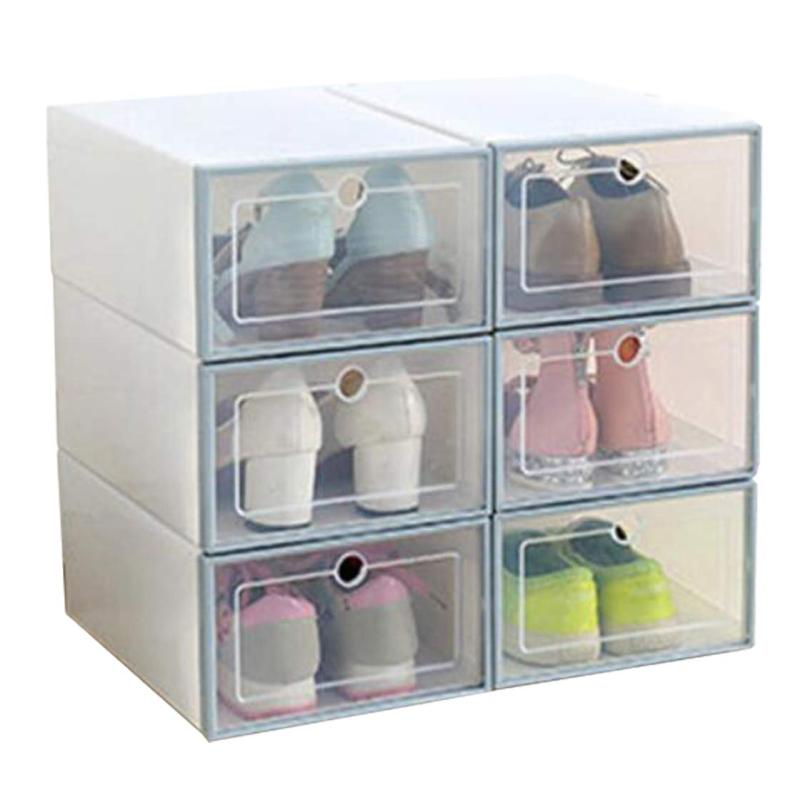 シューズボックス シューズラック スニーカー ボックス 靴収納棚 6個セット 大容量 男女兼用 防塵 多層 プラスチックケース 折りたたみ 組立て式(3)