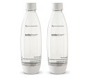 Sodastream Source オリジナル ホワイト 炭酸 再利用可能 ウォーターボトル 2個パック 1リットル BPAフリー プレイ ソース パワー スピリット フィジー ソーダメーカー(3)