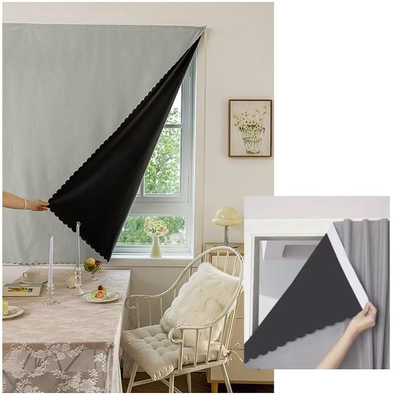 遮光シート 遮光カーテン 貼付簡単 無地 カラー マジックテープ 紫外線カット クールアップ 断熱シート..