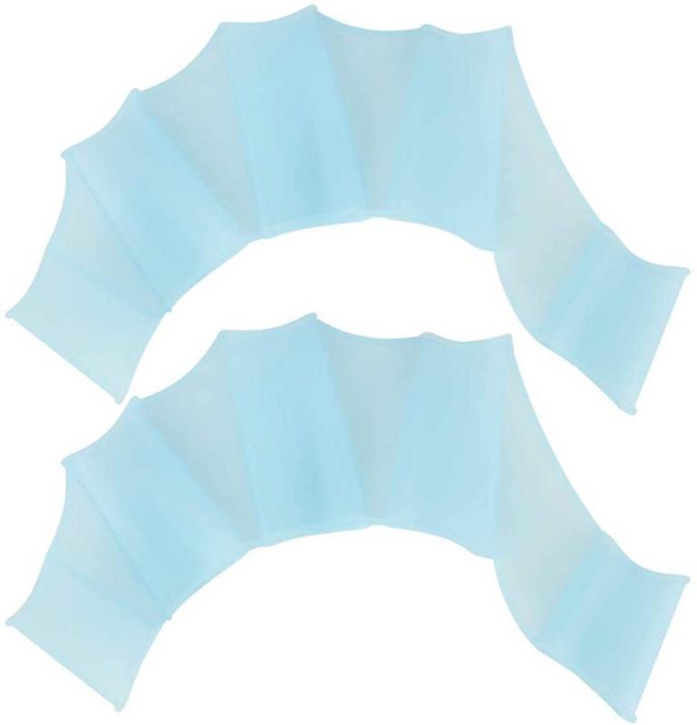 XFox 推進力UP フィンガーパドル 水かき グローブ 水泳 サーフィン ボディボード パドリング (ブルー, L)