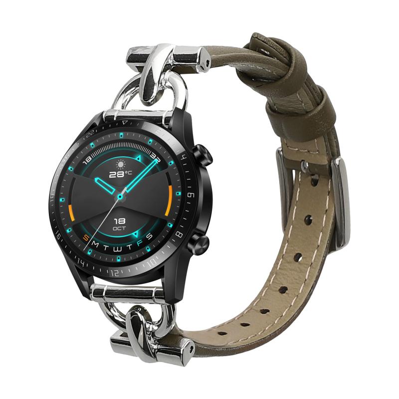 kwmobile Huawei Watch GT/GT2 (46mm)対応 交換 アームバンド - 本革 スポーツアームバンド 対応
