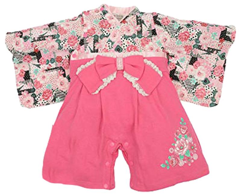 [ミニビーンズ] 【袴ベビー】【袴】【花パッチワークはかまオール】671052