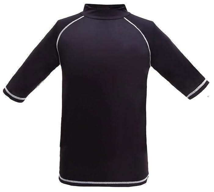 [Sokure] シンプルでサラッとした着心地 キッズラッシュガード 無地 子供用ラッシュガード 半袖 UPF+50 Nameタグ付き