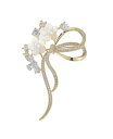パール天然貝殻桜花のブローチジルコンリボン花コサージュ結婚式卒業式卒園式入学式の胸飾り花 母の日記念日お誕生日クリスマスなどの女性へのプレゼントギフトケース付き