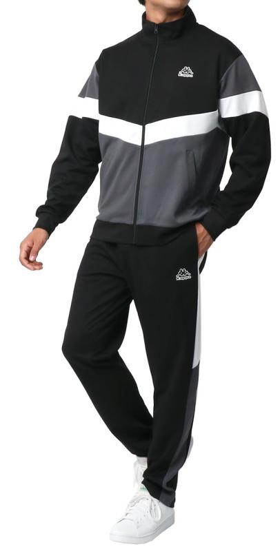 [カッパ] ジャージ メンズ 上下セット 上下 セットアップ 配色 切り替え スポーツ トレーニング ルームウェア 部屋着